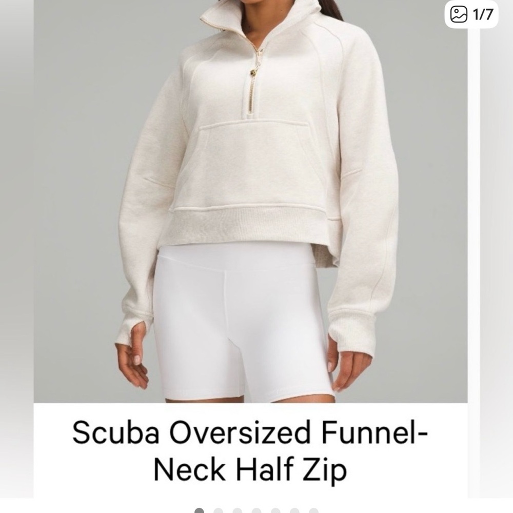 lululemon athletica Cream Funnel-Neck Half Zip Sweater